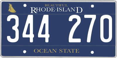 RI license plate 344270