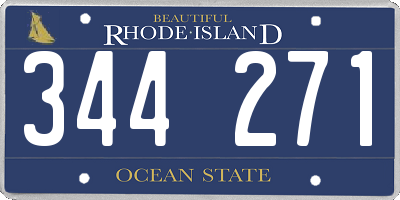 RI license plate 344271