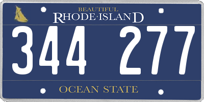 RI license plate 344277