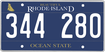 RI license plate 344280