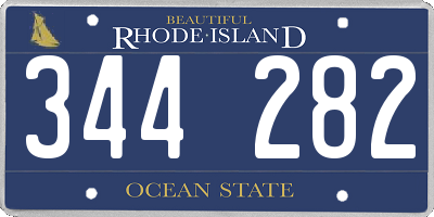 RI license plate 344282