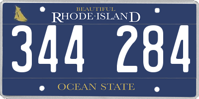 RI license plate 344284