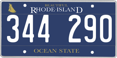 RI license plate 344290