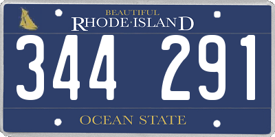 RI license plate 344291
