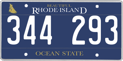 RI license plate 344293