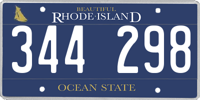RI license plate 344298