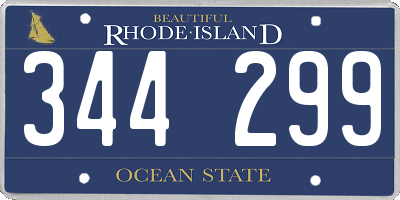 RI license plate 344299