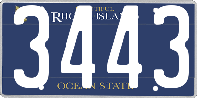 RI license plate 3443