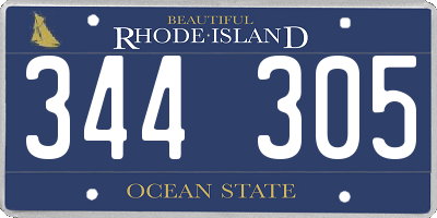 RI license plate 344305