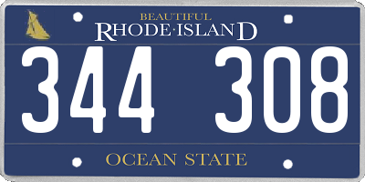 RI license plate 344308