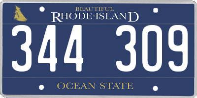 RI license plate 344309