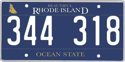 RI license plate 344318