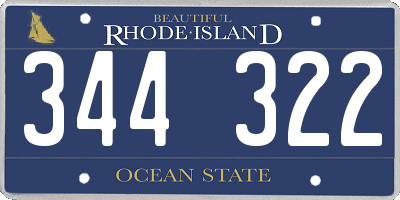 RI license plate 344322
