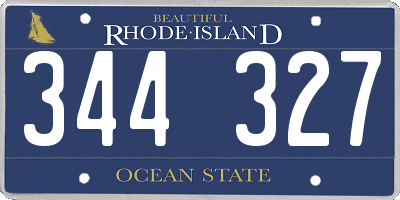 RI license plate 344327
