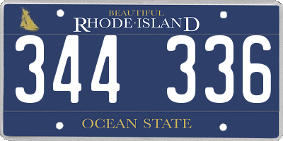 RI license plate 344336