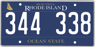 RI license plate 344338