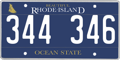 RI license plate 344346