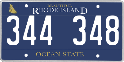 RI license plate 344348
