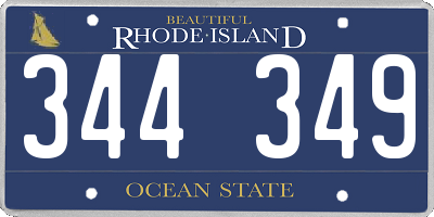 RI license plate 344349