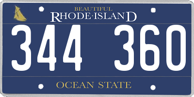 RI license plate 344360