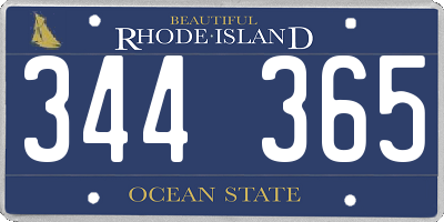 RI license plate 344365