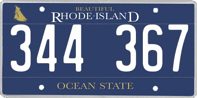 RI license plate 344367