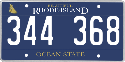 RI license plate 344368