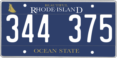 RI license plate 344375