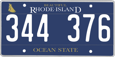 RI license plate 344376