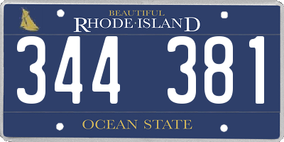 RI license plate 344381