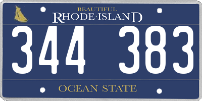 RI license plate 344383