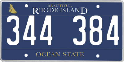 RI license plate 344384