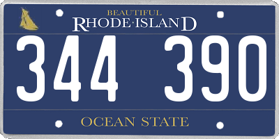 RI license plate 344390