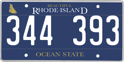 RI license plate 344393