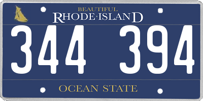 RI license plate 344394