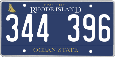 RI license plate 344396