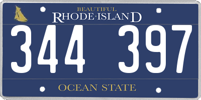 RI license plate 344397