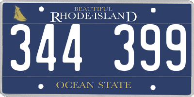 RI license plate 344399
