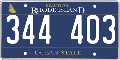 RI license plate 344403
