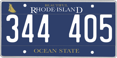 RI license plate 344405
