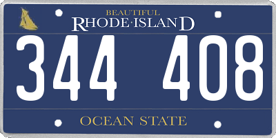 RI license plate 344408