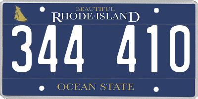 RI license plate 344410