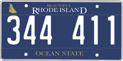 RI license plate 344411