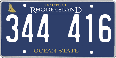RI license plate 344416