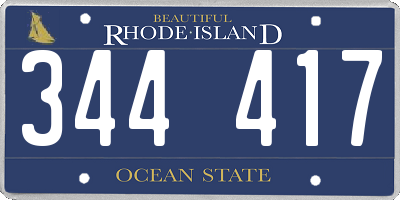 RI license plate 344417