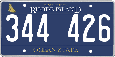 RI license plate 344426