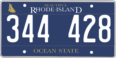 RI license plate 344428