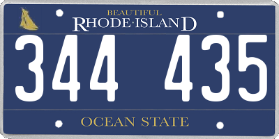 RI license plate 344435