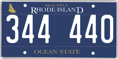 RI license plate 344440
