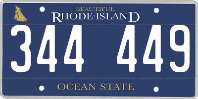 RI license plate 344449